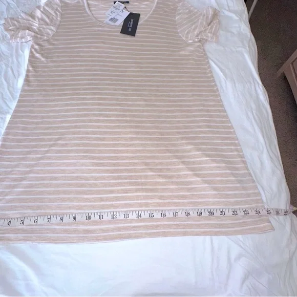 LAFAYETTE 148 NWT Beige and White Tee-Shirt Size M - Picture 7 of 8